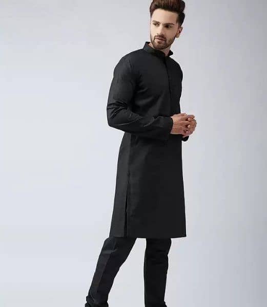 2 pcs men sititchedd cotton plain kurta pajma 2