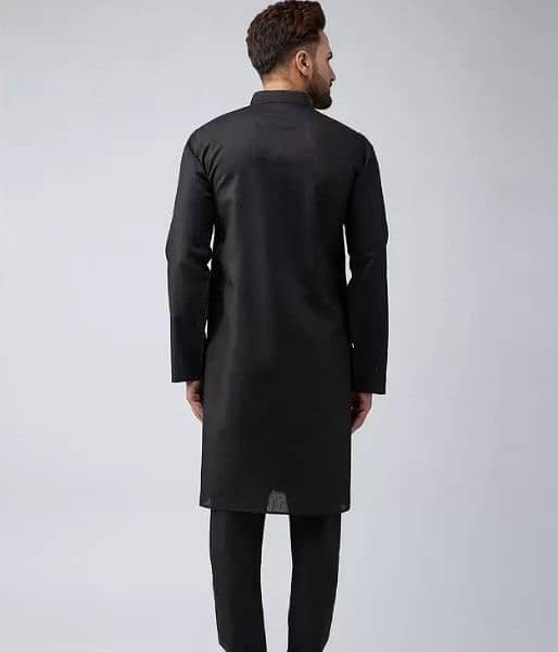 2 pcs men sititchedd cotton plain kurta pajma 3