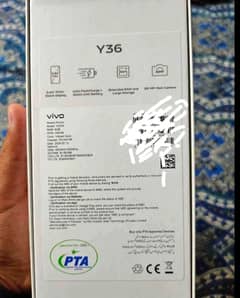 Vivo y36 full warranty original box and all accessories. 44 watt flash