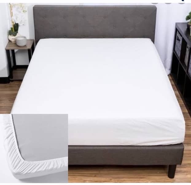 waterproof Bed Sheet | Plain White Mattress Protector | 120 GSM Fabric 0