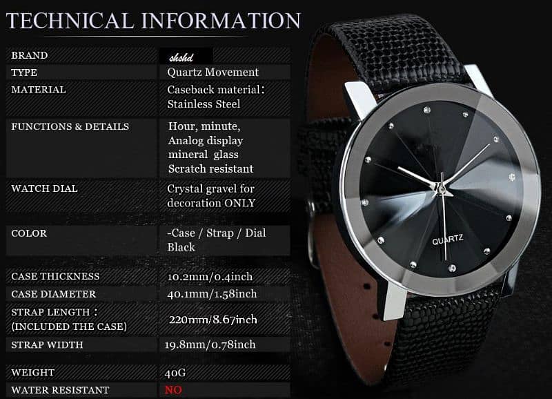 Imported Men Women Luxury Crystal Quartz Stainless Steel Dial Leather 4