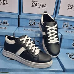 Black & White camel leather shoes for men