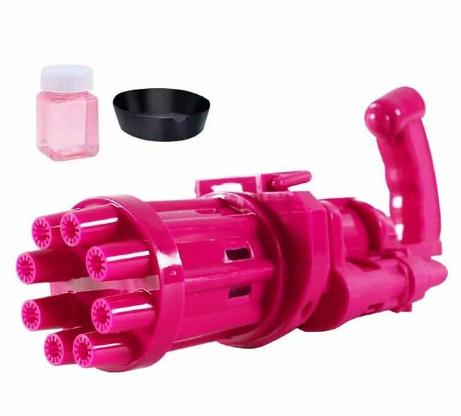 Kids Automatic Bubble Gatling Gun Summer Soap Water Bubble 1