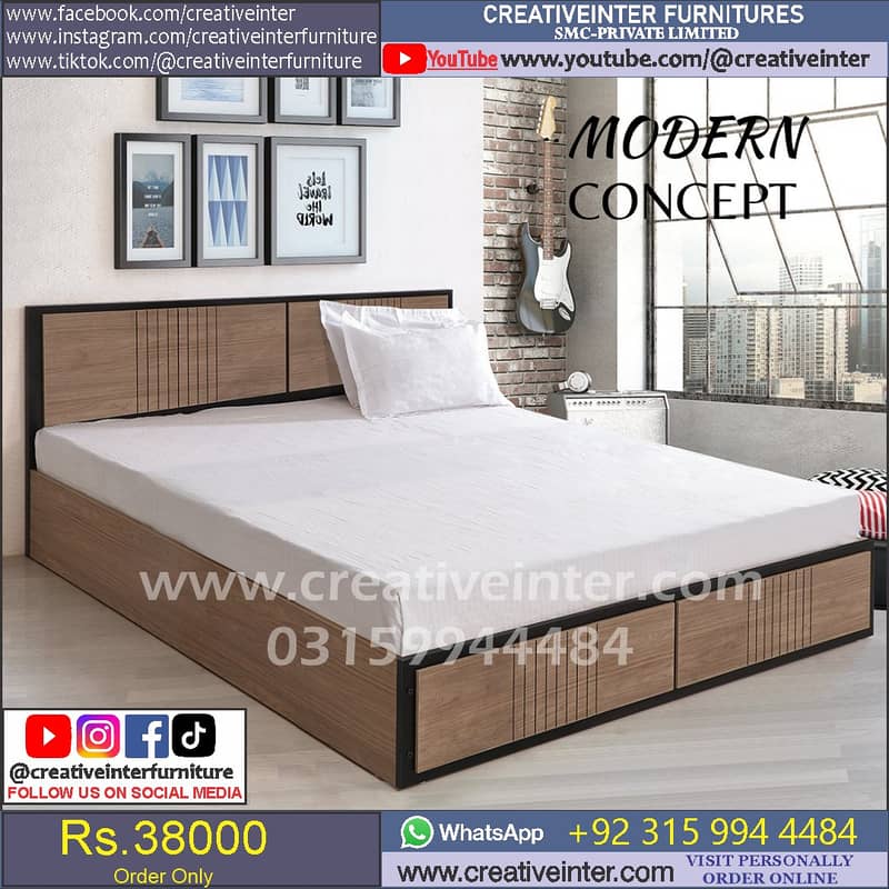 Double Bed King Size SIngle Full Size Queen Bedroom Cushion Wooden 1