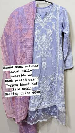 fully embroidered dress by Sana safinaz in good condition