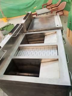 double fryer, hot plate ,washing sink and dough mixer