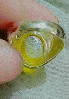 Zard Aqeeq silver Ring Naqsh Tehreer 1