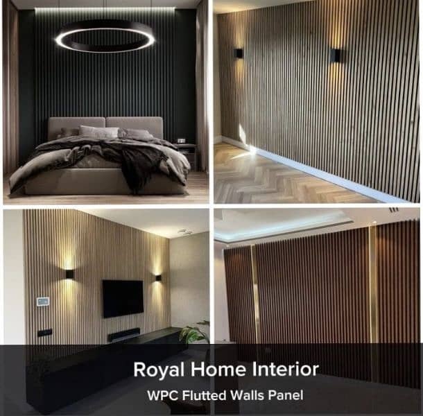 WPC PVC Flutted Wall Panel/Bedroom, Media & Decor Wall's in install. 1
