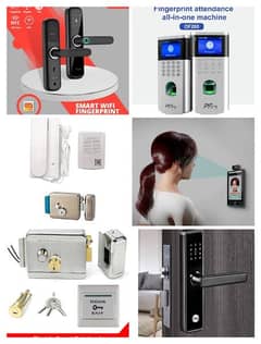 electric main gate lock, video door bell/ finger access control system