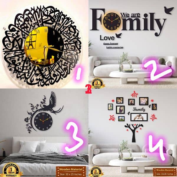 Beautiful Trendy Wall Clocks+ Home decorations 4