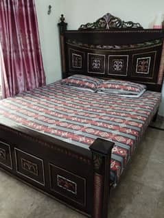King Size Bed with Backache Mattress and Side Tables