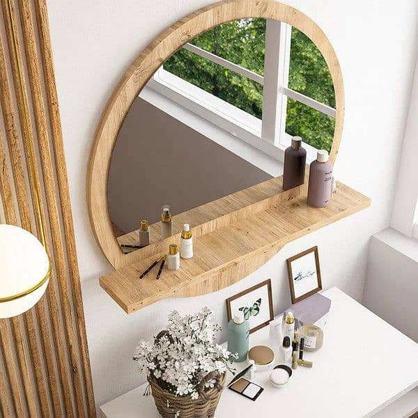 Round Wall Decor Mirror with Shelf for your Livingroom/bath 1
