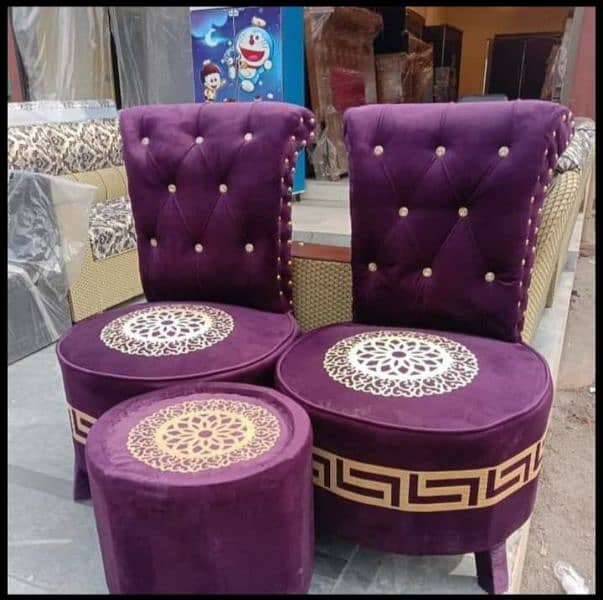 2 Bedroom Chairs 1 table Beautiful Design and different colours 6