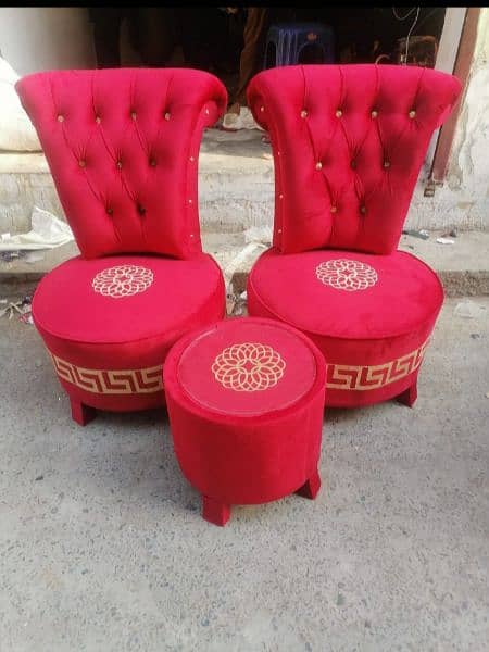 2 Bedroom Chairs 1 table Beautiful Design and different colours 11
