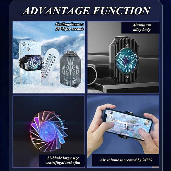 Mobile Cooler GT16 Turbo Cooling Alloy Material Silent Cooling Pure 4