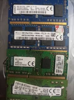 CPU and laptops ram 4GB DDR3