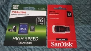 Toshiba 16GB Micro SDHC Memory PACK,SanDisk Blade Cruzer PEN/USB 64GB