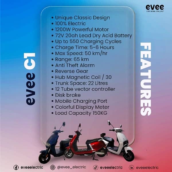 EVEE Electric Scooter GEN -Z, C1, Air, Nisa Electric bike 17