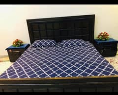 Used Double bed set with side tables and dressing table