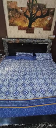 King Size Bed Set with two side tables and one dressing table
