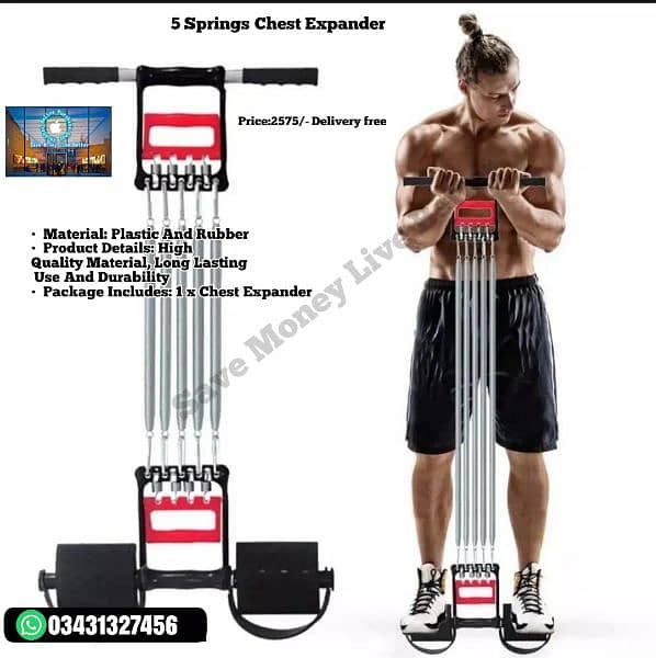 5 Springs Chest Expander High Standard Quality 0