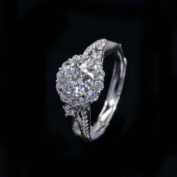 With Certificate 01 Carat Moissanite Diamond Ring 1