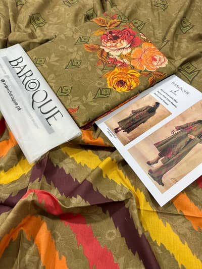 Baroque Lawn Volume  Eid Collection /Fine Quality Lawn 90*70 3pc