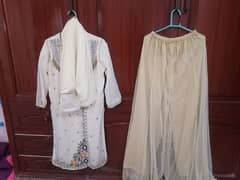chiffon shirt and dupatta with net sharara
