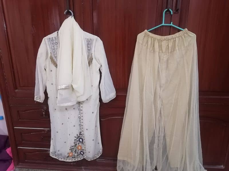 chiffon shirt and dupatta with net sharara 2