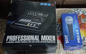 Professional audio mixer and mic with input or output device