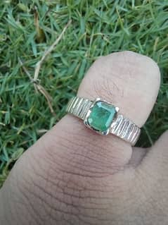 A+ Quality Natural Panjsher Emerald Stone Ring
