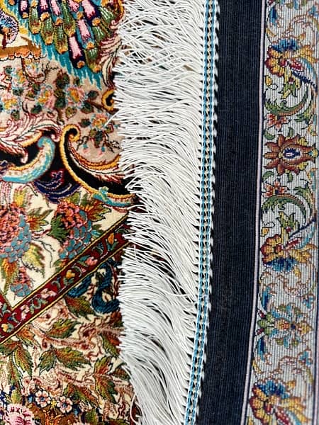 Irani Shikargh pictorial Silk Carpet Bedroom home decor Silk Rug 3x4ft 11