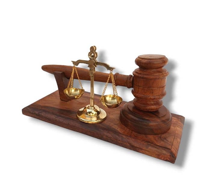 Wooden Gavel and Brass Scale, Wood Hammer, Lawyers n Judge Table Decor 4