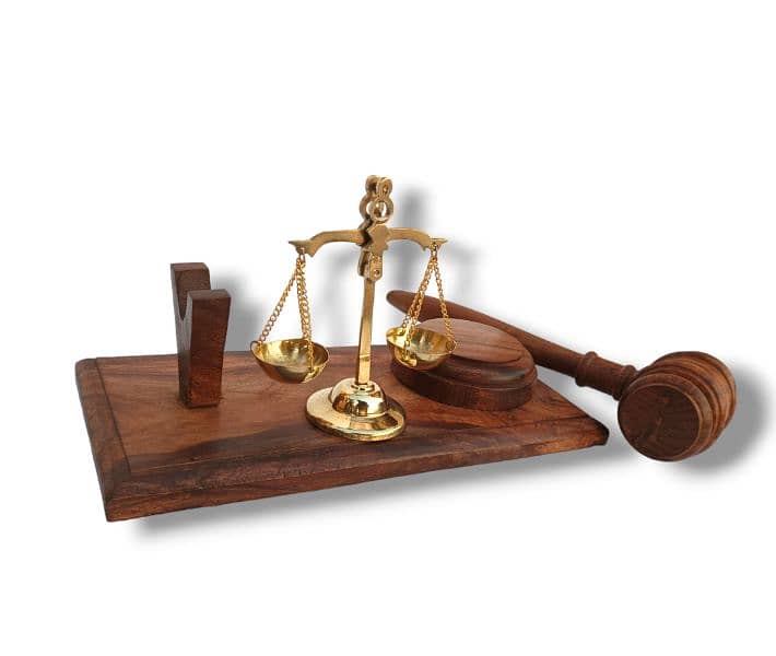 Wooden Gavel and Brass Scale, Wood Hammer, Lawyers n Judge Table Decor 5