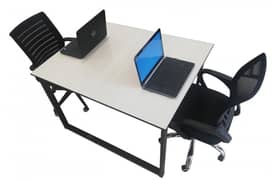 TWO PORTABLE WORKSTATIONS-BLACK AND WHITE- TWO PERSONS PER STATION