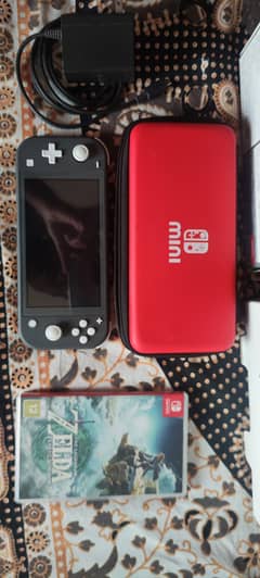 Nintendo Switch Lite Grey With Box + Accesories
