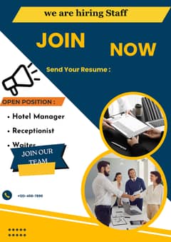 Hotel Manger  & Male Receptionist required 0326-1933964