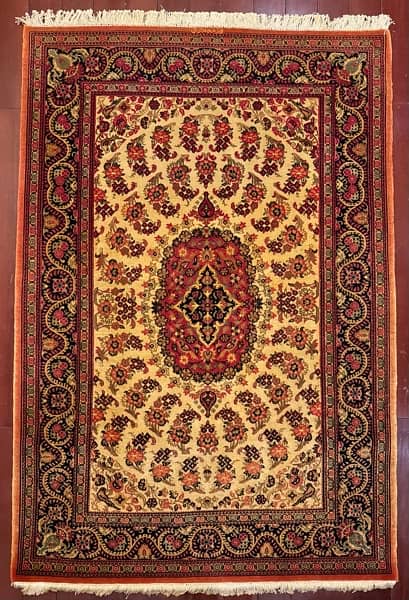 Irani woolen Qum signed Mohammadi Persian Carpet 1