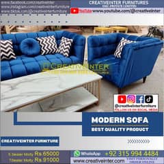 office home sofa set modern deewan single molty foam blue table