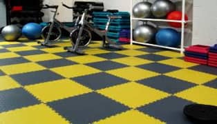 Gym Rubrr Tiles / Wooden Floor / WPC Fluted Panel / Wallpaper / Vinyl