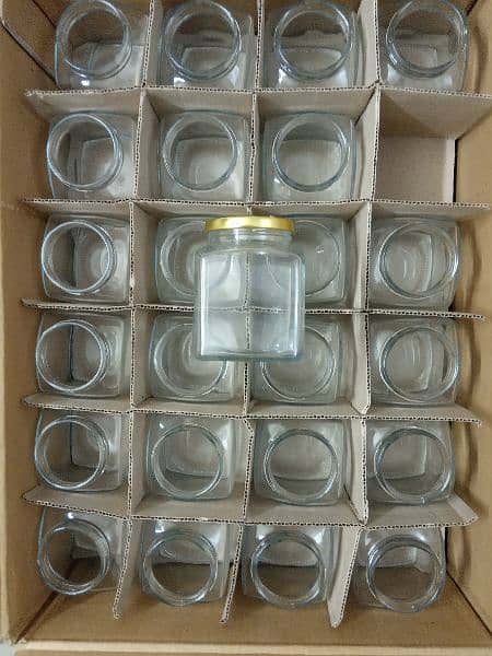 New Glass Jars, Square and Hexagonal, size 400mL 2
