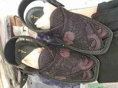 Peshawari Chappal Stylized In Fabric With Embroidered In High Quality