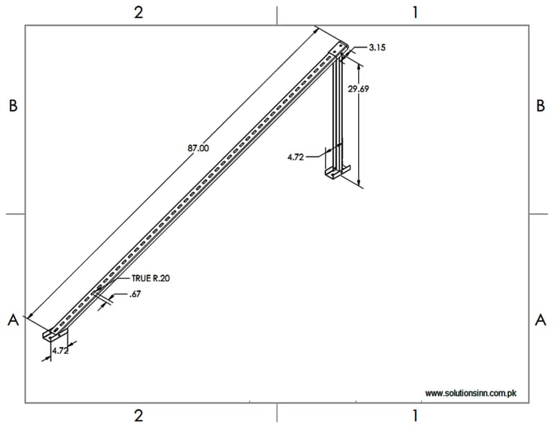 Heavy Solar Mounting Stands for 02Panles L2 and L3-14Gauge structure 0