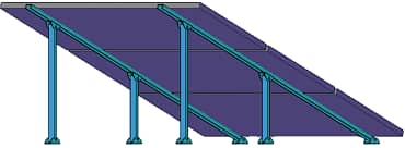 Heavy Solar Mounting Stands for 02Panles L2 and L3-14Gauge structure 1