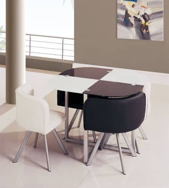 dining table \ 4 seater dining table \ glass top dining table for sale 1