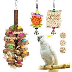 Parrot toys beautiful swings perches natural wooden and Iron stands 0