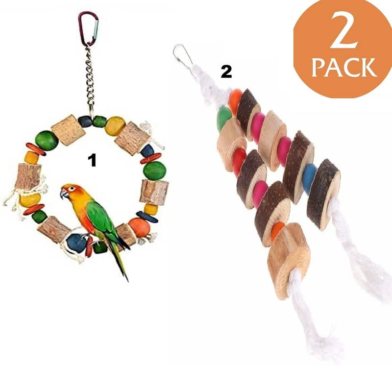Parrot toys beautiful swings perches natural wooden and Iron stands 9