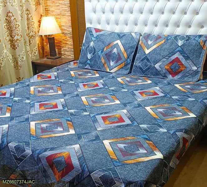 3pcs cotton printed double bedsheets 1