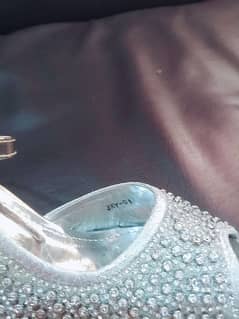 brand silver heels  once used 2 hours 10/10