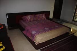 Low height bed along with matress + one LED console for sale